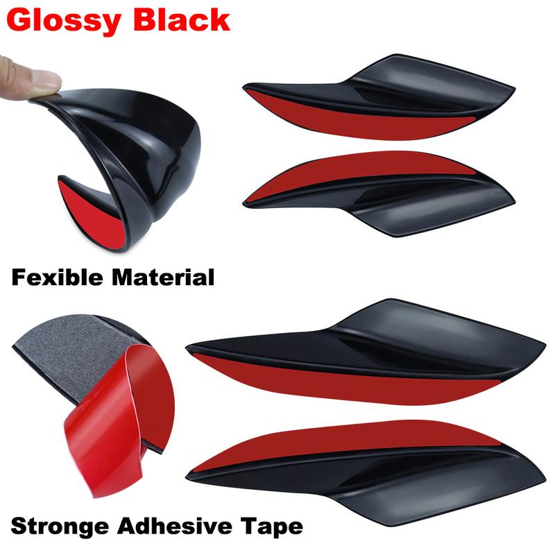 Product Introduction of Universal Car Spoiler Canards Kit Auto Front Bumper Lip Splitter Valence Stickers Body Anti-Collision Diffuser Exterior Soft Rubber Decorative Accessories 30