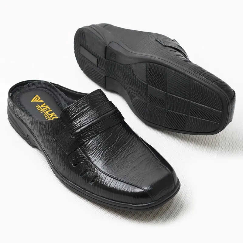 Sepatu Slop Pria Bustong Sepatu Sandal Kulit Sapi Asli Original Velko SLB - 05 sepatu sandal kulit asli Shoes 5