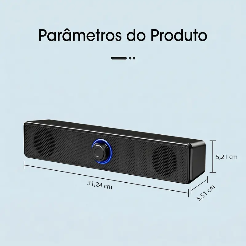 Caixa de Som para Computador USB com Áudio P2