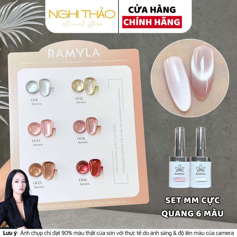 Set sơn gel mắt mèo cực quang RAMYLA 6 màu