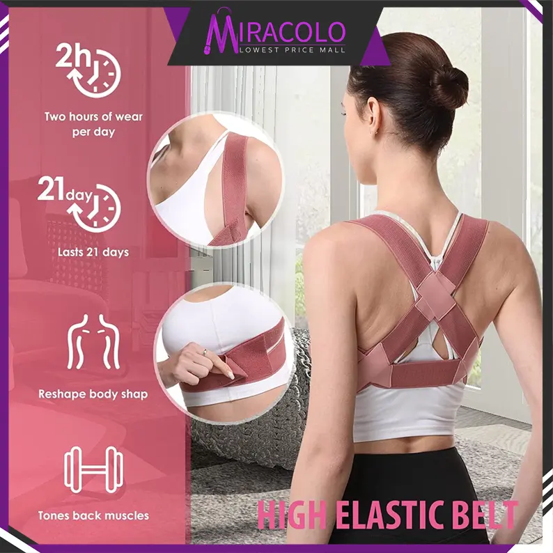 MIRA Women Back Support Belt Adjustable Elastic Shoulder Support Posture Corrector  support tulang belakang