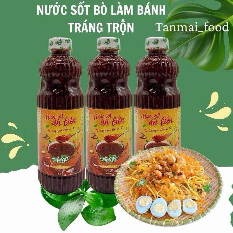 Chai 1Lít 1,3kg Nước Sốt Bò Nước Me Làm Bánh Tráng Trộn Bánh Tráng Cuộn Mỳ trộn Sốt ướp thịt nướng