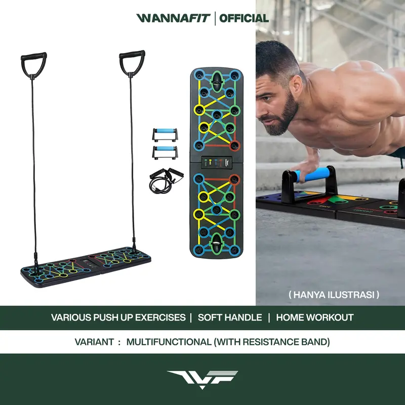 WANNAFIT Multifunctional Push Up Board | Alat Olahraga Rumah 0