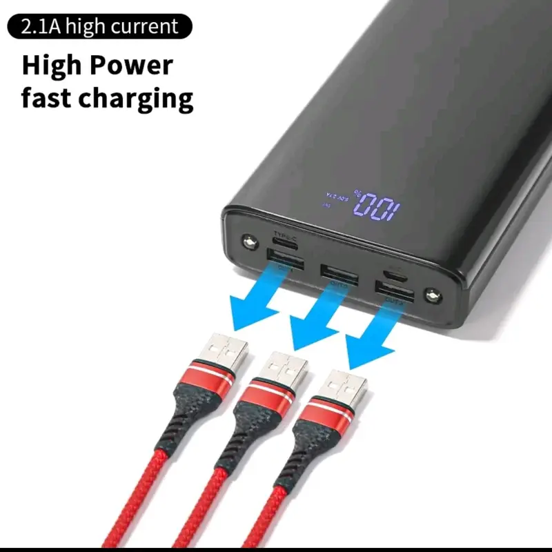 power Bank 24000 mAh.6 output 3 input with LED. Baterai 6