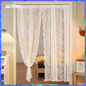 FDM มู่ลี่ลูกไม้,สำหรับความเป็นส่วนตัวและพาร์ติชั่น, ราวม่านปรับได้, ซักได้, ของตกแต่งบ้าน, ผ้าม่านพาร์ติชั่นม่านประตู