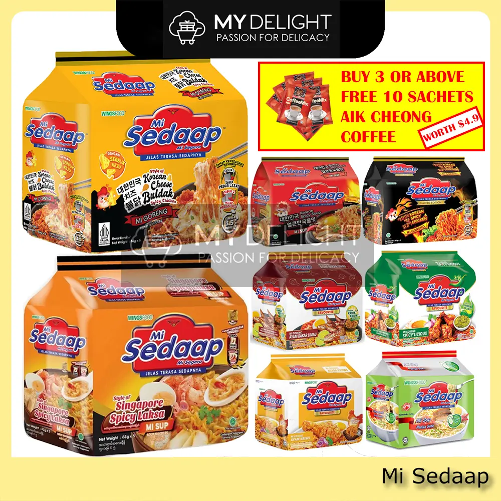 Mi Sedaap Korean Spicy Soup Singapore Spicy Laksa Mi Goreng Grilled Lime Chicken Crispy Chicken Goreng Spicy Licious