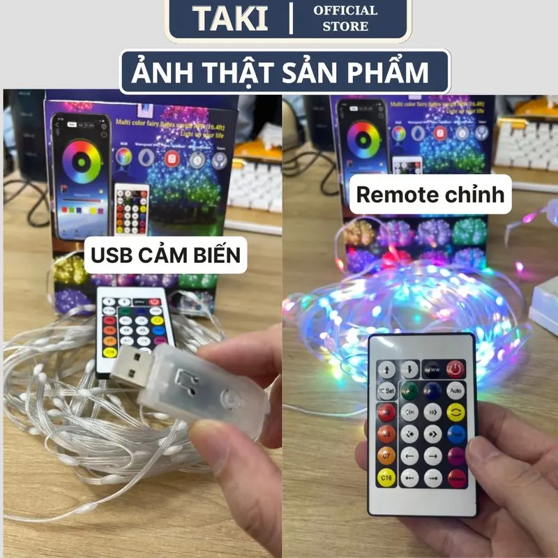 Dây LED GIỌT LỆ RGB, 16 triệu màu chỉnh app kèm remote có chống nước(đầu cắm USB ,Ko kèm củ ) 3