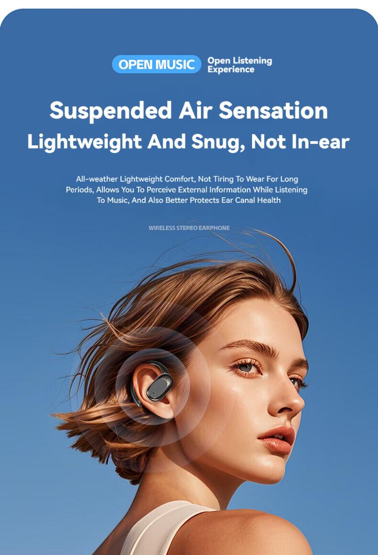 Rofani B06 Headset Bluetooth 6.0 Nirkabel Tampilan LED Binaural Tahan Air Earphone Pengurang Kebisingan HIFI Olahraga Stereo Peredam Kebisingan Headphone Penundaan Mikrofon Panggilan HD Musik Permainan Olahraga Headphone