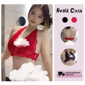 Nyala Cinta BH Tanpa Kawat Sexy Lingerie Renda Tipis Push Up Membuat Tampak Lebih Besar  Bra Wanita Nyaman Elegan Seksi Tanpa Kawat