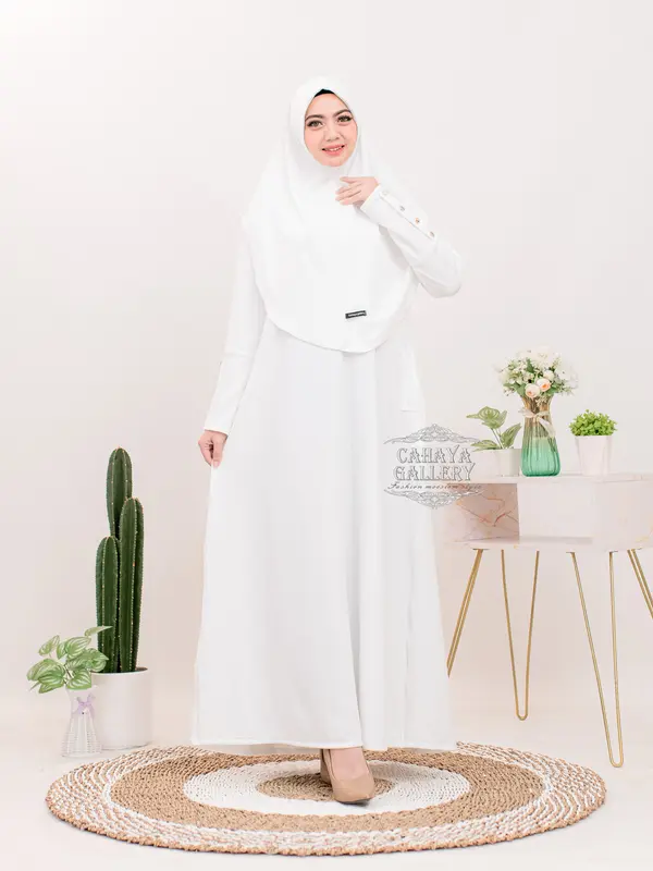 Cahaya Gallery  - Keyra Dress Batwing Button Knit Premium - Maxi Dress Kekinian Muslim Panjang Dewasa Wanita Kondangan Casual Hitam Gamis Pesta Remaja Mewah Lebaran 4