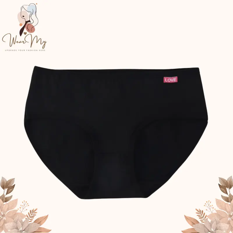 Celana Dalam Wanita Hitam Pinggiran Polos Bahan Halus Nyaman Big Size CD Seamless - CD1074 0