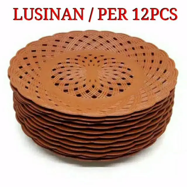 Piring Makan Rotan Plastik (12 pcs) 4