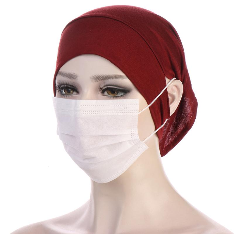 Product Introduction of Mũ Turban cho phụ nữ, có thể co giãn, Mũ trùm đầu bên trong, có xỏ lỗ tai, không bao gồm mặt nạ 14