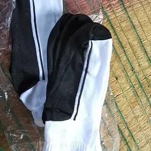 Paket 12 Pasang Kaos Kaki Sekolah Anak SD SMP SMA Putih Telapak Hitam Fashion Katun Tebal Halus Nyaman Dipakai