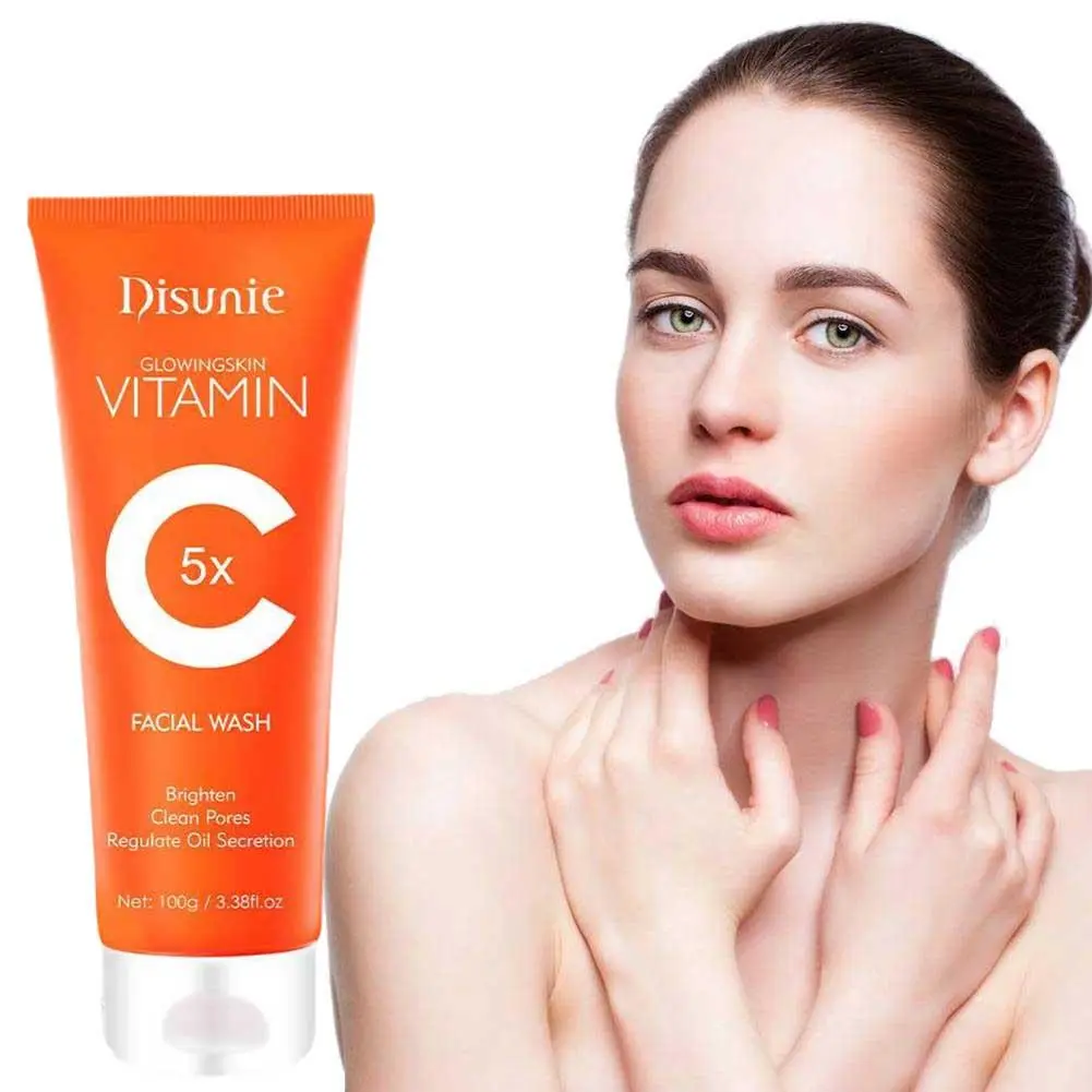 1pcs Vitamin C Facial Wash Deep Cleansing Facial Wash Smooth Skin  Improve Dullness Disunie Clean Pores