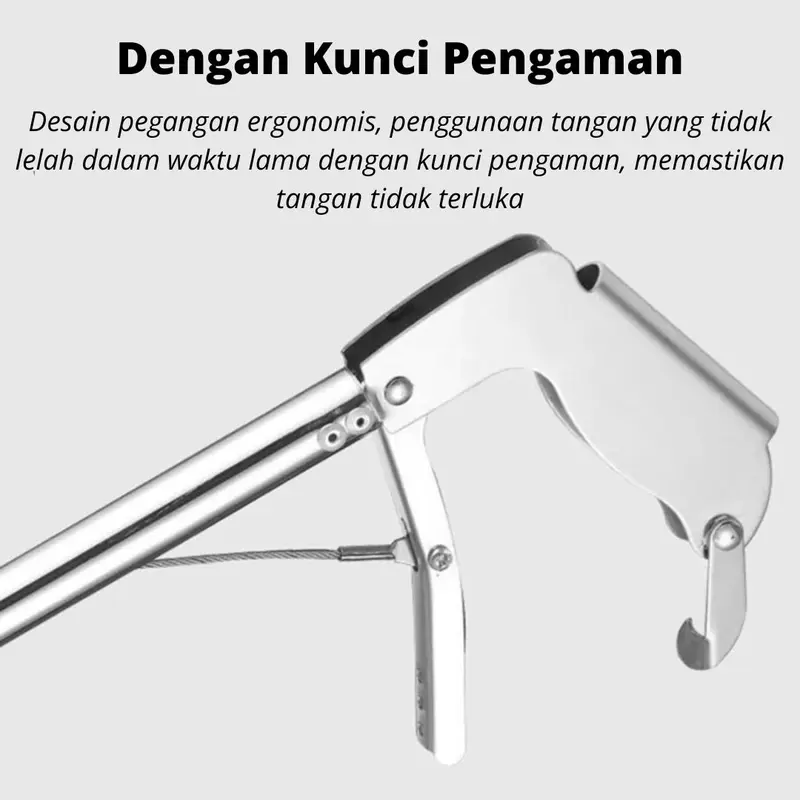 Tongkat Alat Penjepit Serbaguna Untuk Sampah Penangkap Pengait Hook Ular Belut Kepiting Yuyu Snake Tongs Lipat 200cm 120cm Stainless Anti Karat 3