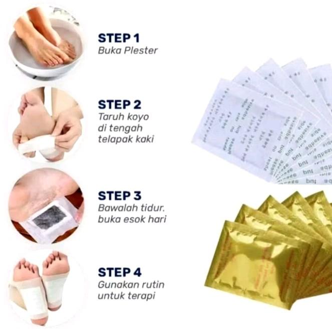 PROMO Paket 5 Box isi 50 PCS Kinoki Gold Detox Foot Pads Koyo Penyerap Racun Dalam Tubuh Secara Alami 1
