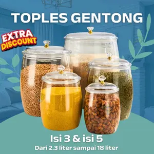 TOPLES GENTONG Akrilik Tebal Premium Kedap Udara isi 3 dan 5 Cantik Murah
