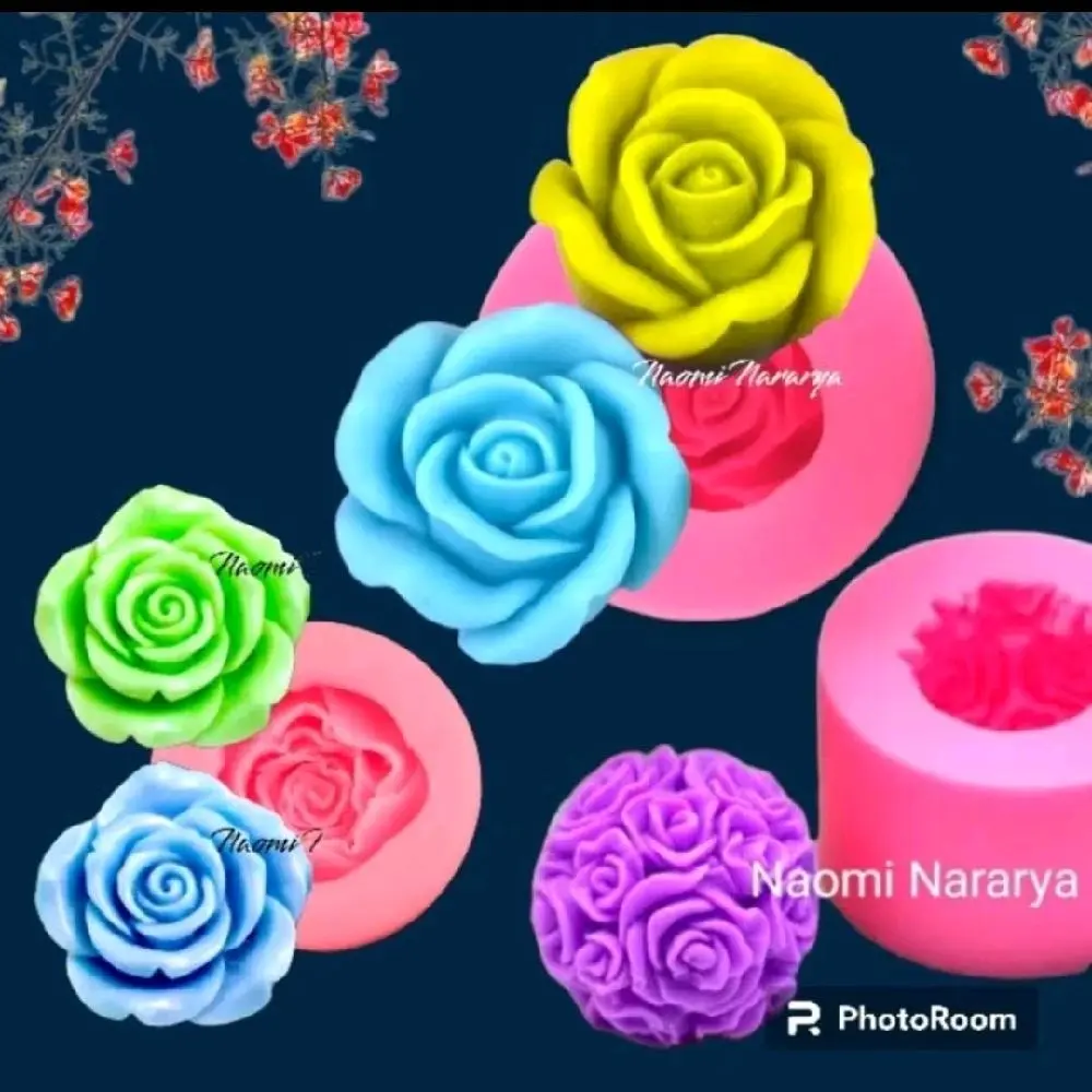 Cetakan Silikon Puding Fondant Coklat Bunga Mawar BN Mawar Tebal Mawar Bulat
