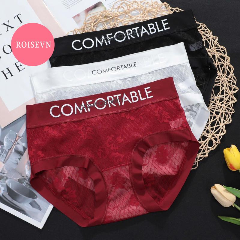 Combo 10 quần lót nữ có lẻ 5 quần chất ren lụa hoa chìm co giãn đa chiều 6010