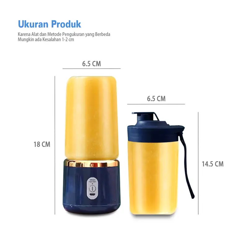 Blender Juicer Mini Portable 400ML + 400ML Juicer Cup Blender Jus USB Electric HP-22 8