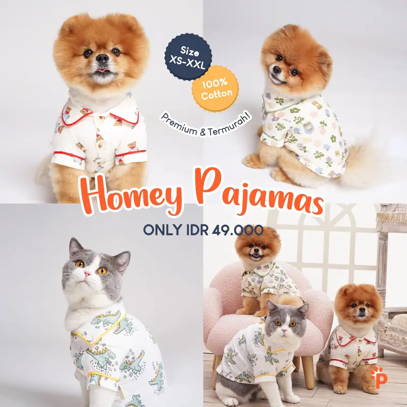 Pawlovin - Baju Piyama Kucing & Anjing Homey Pajamas 0