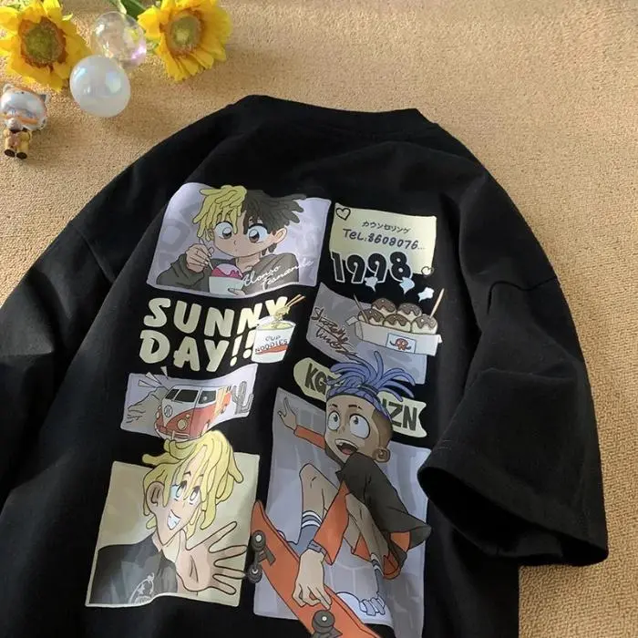 Baju Pria Airbagjacketshortsformendoubleliningtop American Vintage High Street Ins Loose Short Sleeve Summer Hitam Streetwear Casual Art Fit Outdoor Atasan Aesthetic