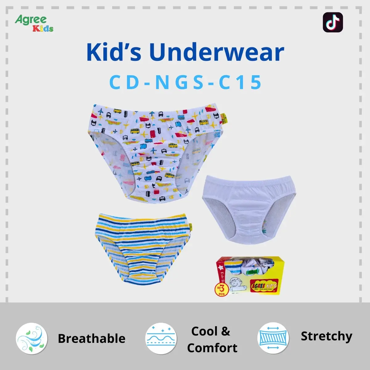 AGREE - [ISI 3 PCS ] Celana Dalam Anak Cowo Motif Campur Isi 3 pcs NGS-C15