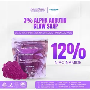 BEAUTHINC 3% Alpha Arbutin Glow Soap - Sabun Pencerah Kulit dan Pemutih Badan With 12% Niacinamide cair
