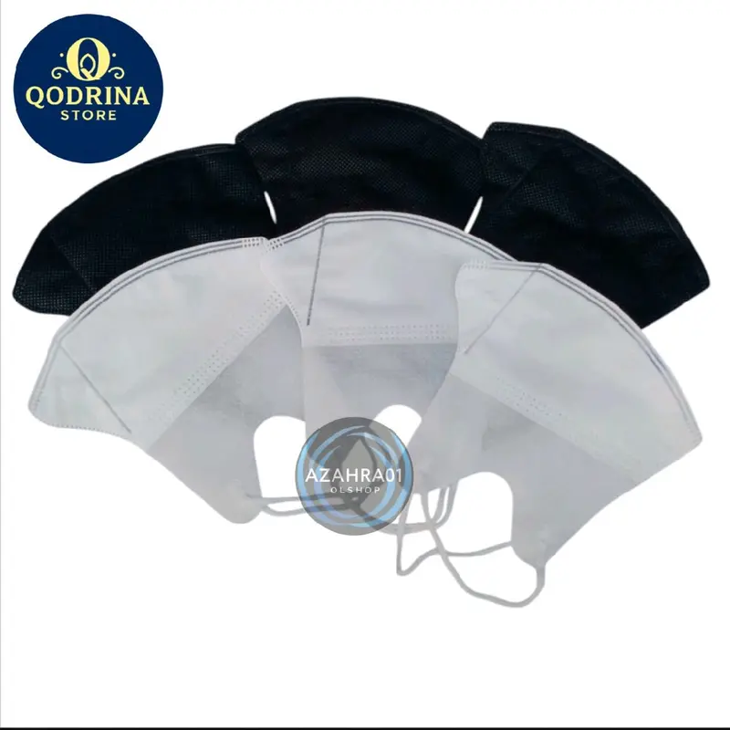 (50 pcs) masker DUCKBILL 3 ply Hitam Putih 2
