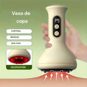 Herramienta de masaje con rascado recargable, masajeador inteligente con succión tipo aspiradora, 9 niveles de velocidad, batería de litio de 1200 mAh, masaje para cuello, hombros y espalda