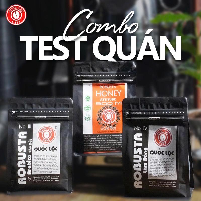 Mẫu cà phê TEST QUÁN - NO3 & NO4 & ROBUSTA HONEY - 250g/mẫu - Cafe Quốc Lộc