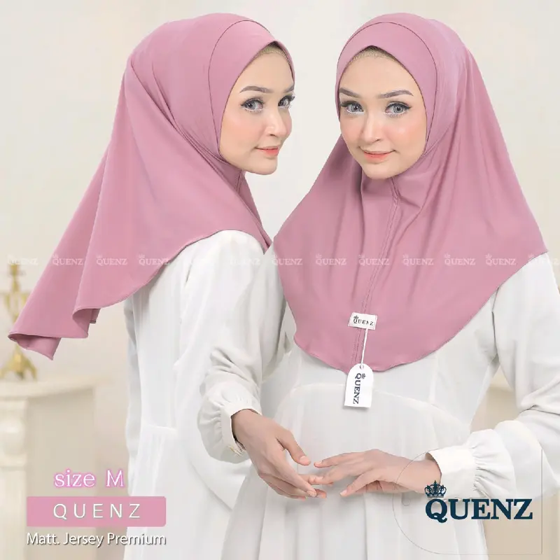 QUENZ HIJAB INSTAN LOLLY BERGO  Soft ped medina JERSEY PREMIUM SIZE M & L BY QUENZ Muslim Kerudung Jilbab Tebal sport 2025 kenan Panjang Wanita Layer Nyaman Sporty Pad Cantik 7