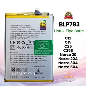 Battery for Realme C12 C15 C25 Original Narzo 20 20A 30A 50A C25S BLP793 - batre baterai batere Batrai