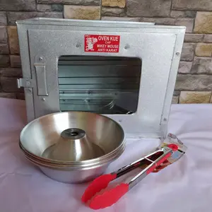 Oven kompor ukuran kecil ukuran 35cmx26x28bonus 3 pcs loyang tulban ukuran 20 cm free penjepit