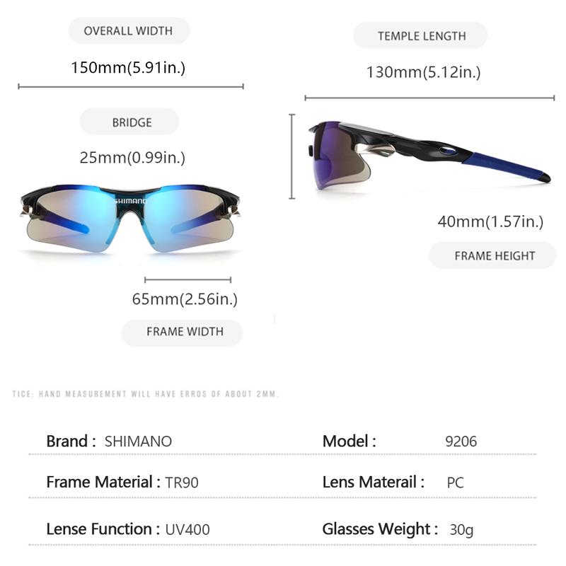 Product Introduction of Cermin Mata Hitam Sukan Luar, SHIMANO, Bukan Polarisasi, Perlindungan UV400, Untuk Lelaki, Sesuai untuk Memancing, Berbasikal dan Memandu 11