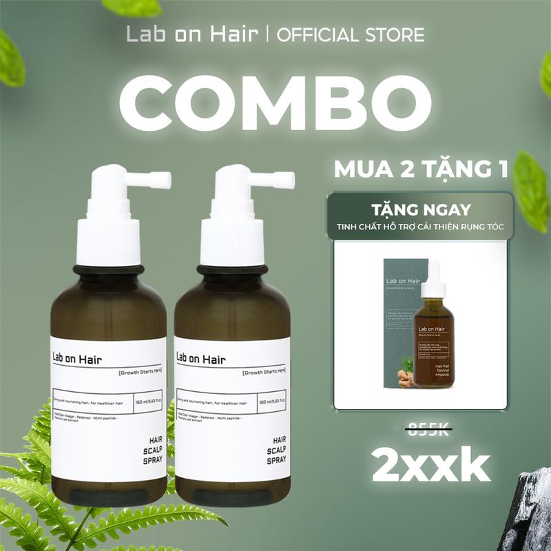 Link livestream Combo 2 xịt dưỡng tóc 160ml + 160ml Lab on Hair hỗ trợ cải thiện tình trạng gẫy rụng tặng 1 tinh chất Chăm Sóc Tóc