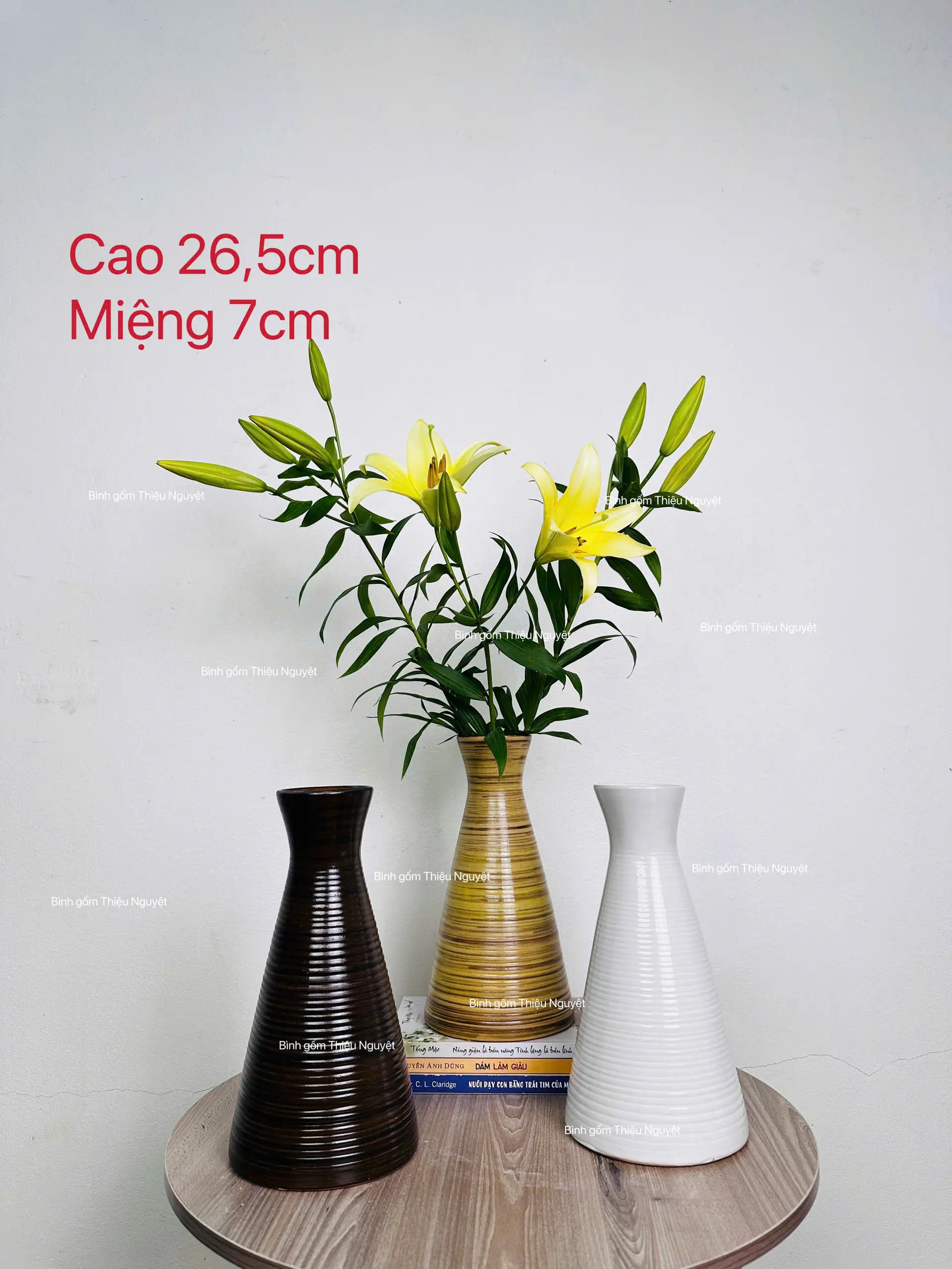 Bình Gốm Mộc Dáng Bó Mạ Mang Phong Cách Sang Trọng, Derco, Trang, Trí, Cắm Hoa