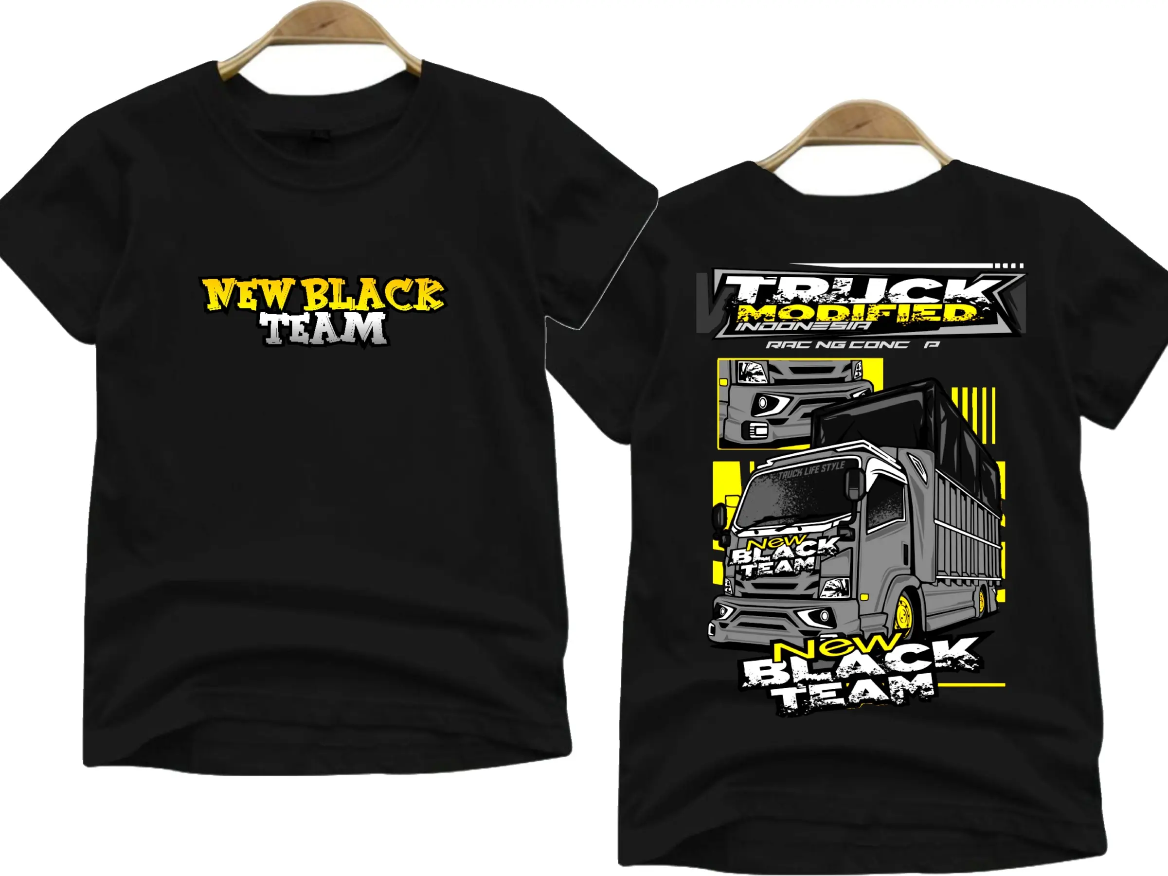 Pakaian anak laki laki kaos anak truk oleng new black team 2-10 tahun bahan katun