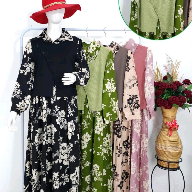 Gamis rajut impoert Premium Bunga 6