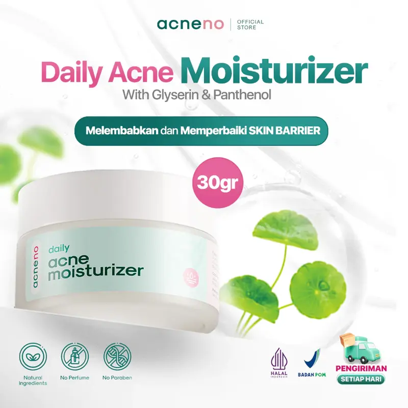 [NEW] Acneno Daily Acne Moisturizer isi 30gr | Melembabkan & Memperbaiki Skin Barrier Dengan Kandungan Panthenol  | Mencegah Jerawat | Aman Untuk Bumil & Busui | BPOM Original 0
