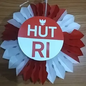 PAPERFAN HUT RI KIPAS KERTAS KEMERDEKAAN 17 AGUSTUS DEKORASI KEMERDEKAAN HUT RI PANCASILA Merah Putih