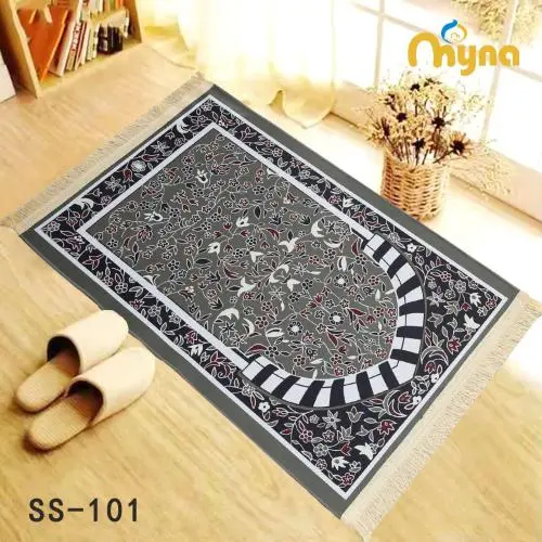 Myna Karpet bilik tamu yang boleh dicuci kemewahan ringan, gaya etnik anti lapisan lantai dengan cetakan spike,  prayer mat mat lantai lembut dan sponge Size L 80*120CM