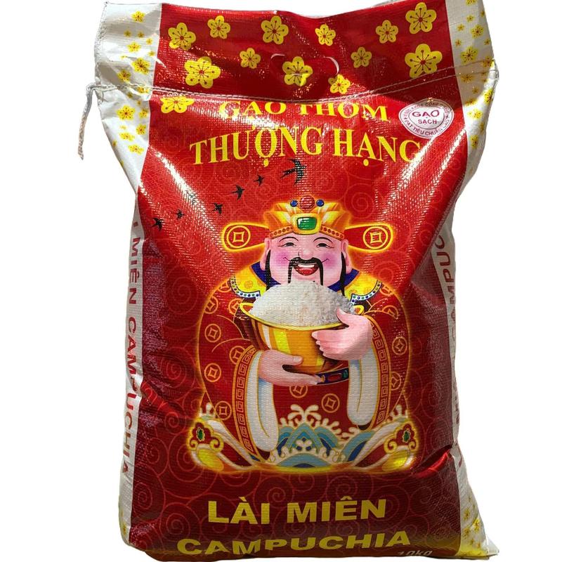  Thượng Hạng - Bao 10 Kg Gạo Lài Miên Campuchia Dẻo Thơm Loại 1 Chất Lượng Cao Trắng 