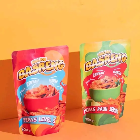 Basreng macaronijos kemasan isi 100g dua varian rasa