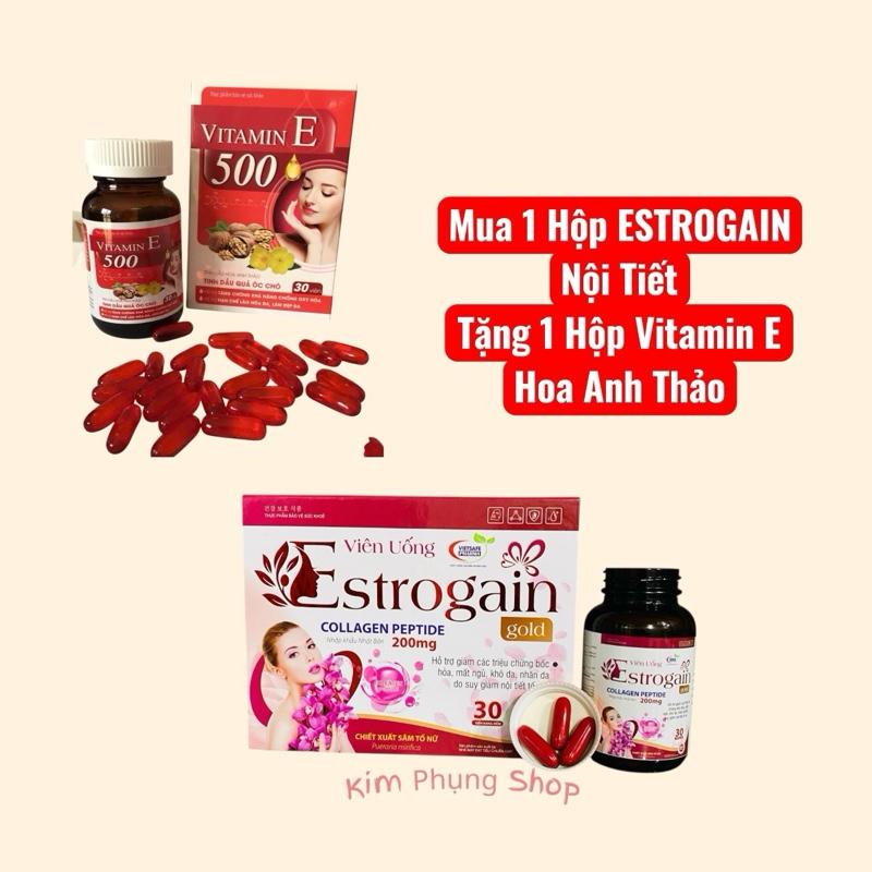    TẶNG 1 HỘP VITAMIN E HOA ANH THẢO   Viên Uống ESTROGAIN GOLD SÂM TỐ NỮ Hổ Trợ Nội Tiết,Khô Hạn,Đẹp Da,Mờ Thâm Sạm 