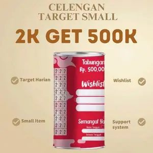 celengan target viral tiktok SMALL [size 14,5x8,5 cm]/pecahan Rp 2k/celengan model terbaru lucu murah kekinian/tabungan anak anak aeterna 5k Anak-anak