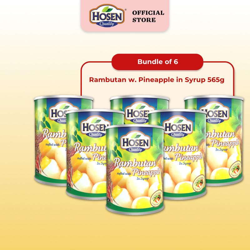 [Bundle of 6] Hosen Rambutan Stuffed with Pineapple 565g (Exp: 06/2028 ...