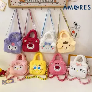 Shoulder Bag Motif Karakter Lucu / Tas Selempang Bahan Bulu Halus / Tas Pinggang Anak Perempuan / Cute Hand Bag TA01