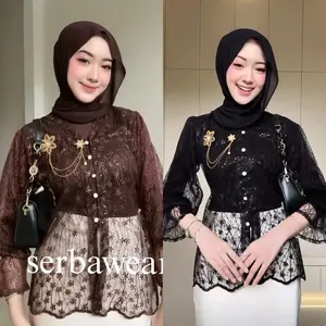 Miyuki Outer Renda Lengan Panjang | Atasan Wanita | Outer Tunik | Outer Kondangan | Outer Lebaran | Outer Renda | Cardigan Muslim
